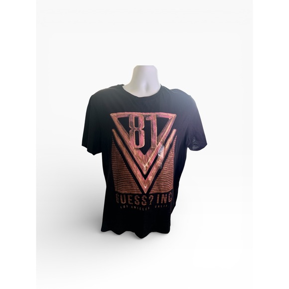NWT Guess Inc 81 Los Angeles Calif Mens Black Graphic T Shirt XL - Picture 1 of 7